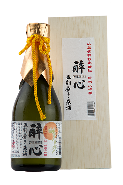 醉心 純米大吟醸 五割磨き原酒 木箱 300ml (すいしん) 醉心 純米大吟醸 五割磨き原酒 木箱 300ml (すいしん)