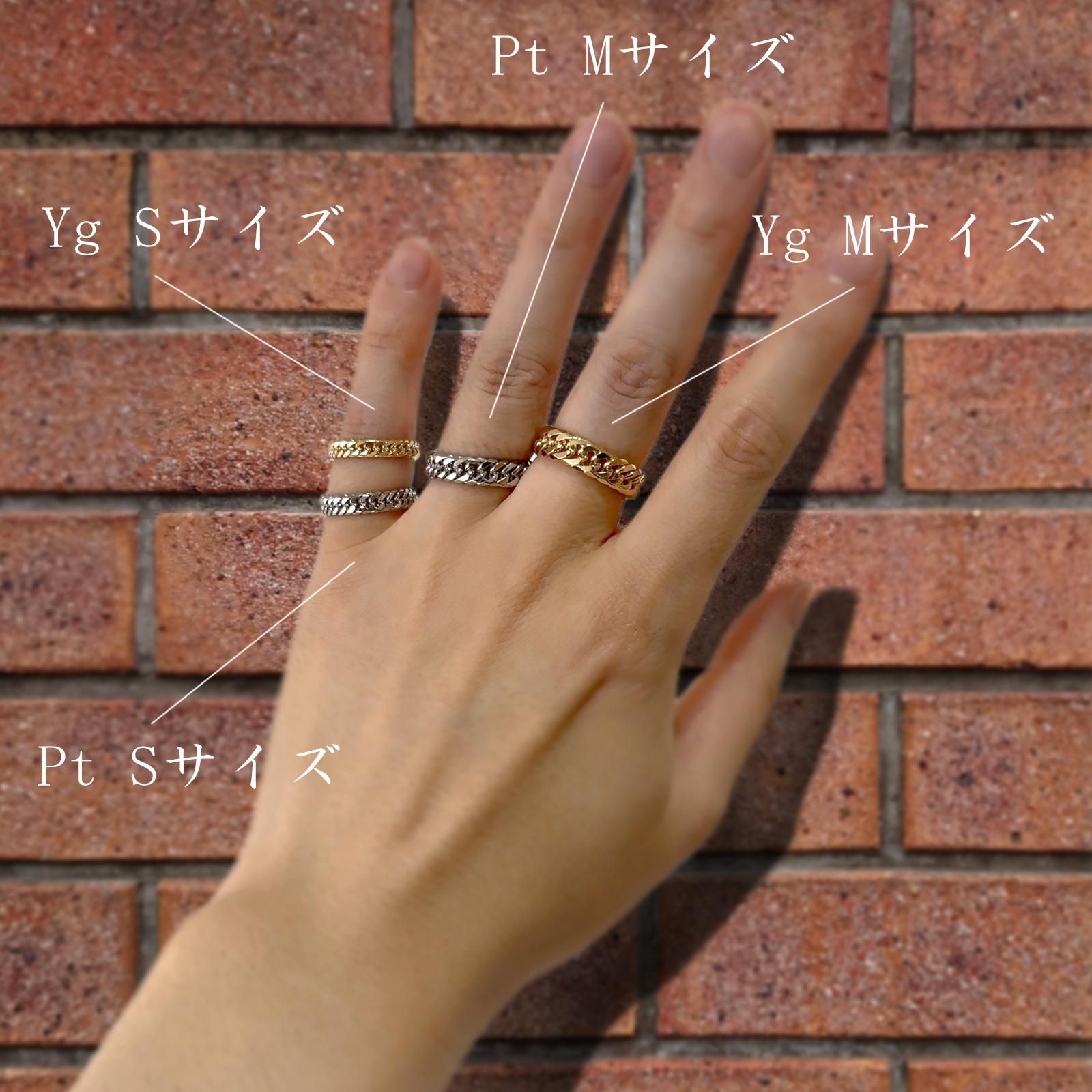 PT850 ネックレス　指輪 Pt850 プラチナ 喜平チェーンリング Mサイズ 5.5mm幅 #20-21