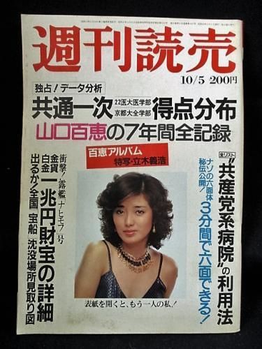 週刊読売 昭和55年10月5日 山口百恵の7年間全記録 百恵アルバム 特写 立木義浩 ほか 古書 コモド ブックス Komodo Books 埼玉県川口市 古本 販売 買取 映画 音楽 幻想文学 漫画 劇画 オカルト 芸能 サブカル 美術 建築 写真 思想哲学 民俗文化 人文社会