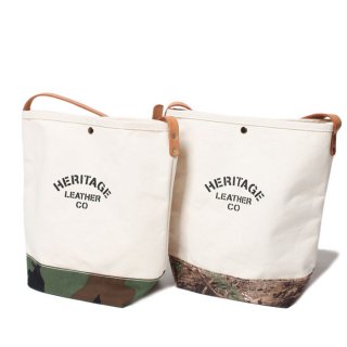 <img class='new_mark_img1' src='https://img.shop-pro.jp/img/new/icons47.gif' style='border:none;display:inline;margin:0px;padding:0px;width:auto;' />HERITAGE LEATHER BUCKET SHOULDER BAG NATURAL/WOODLAND CAMO, NATURAL/REAL TREE CAMO