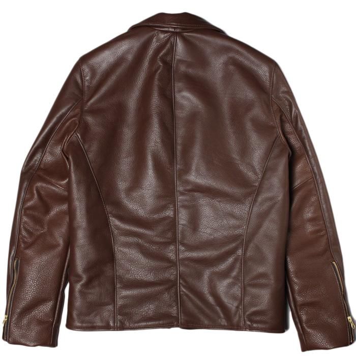 VANSON ENF SLIM FITTED SOFT COW LEATHER - BROWN バンソン シングル 