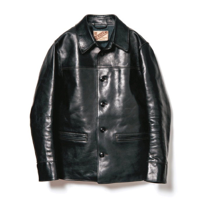 Y'2 LEATHER ECO HORSE 30'S CAR COAT BLACK (EC-76) ワイツーレザー エコホース 30’S カーコート  ブラック