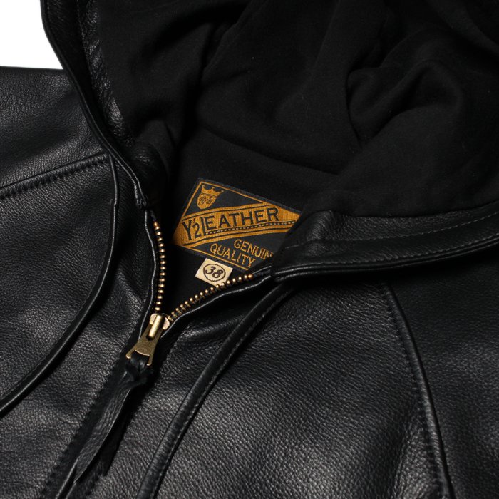 【ワイツーレザー ステアオイル フーデッドパーカー ブラック】Y'2 LEATHER STEER OIL HOODED PARKA BLACK  （SB-152）秋冬コレクション2023-2024 - Finest Quality Clothing, Vintage Inspired &  Modern