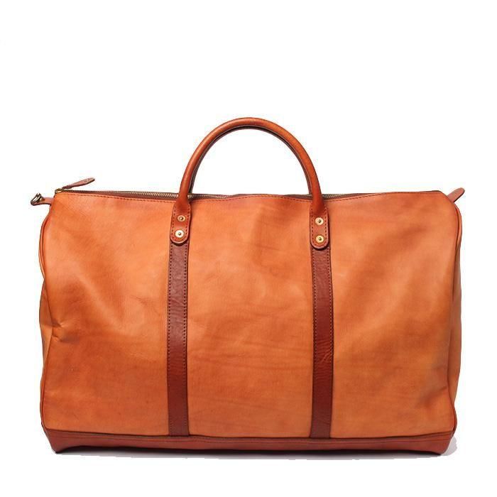 SALE】 VASCO LEATHER TRAVEL BOSTON BAG (VS-261L) CAMEL
