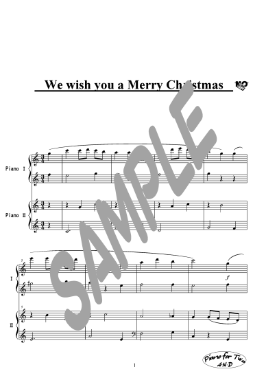 We Wish You A Merry Christmas 連弾楽譜のa N D