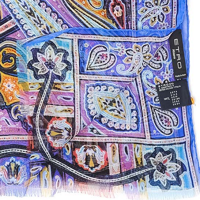 スカーフ / シルク100% / ブルー×パープル｜エトロ(etro)通販店舗