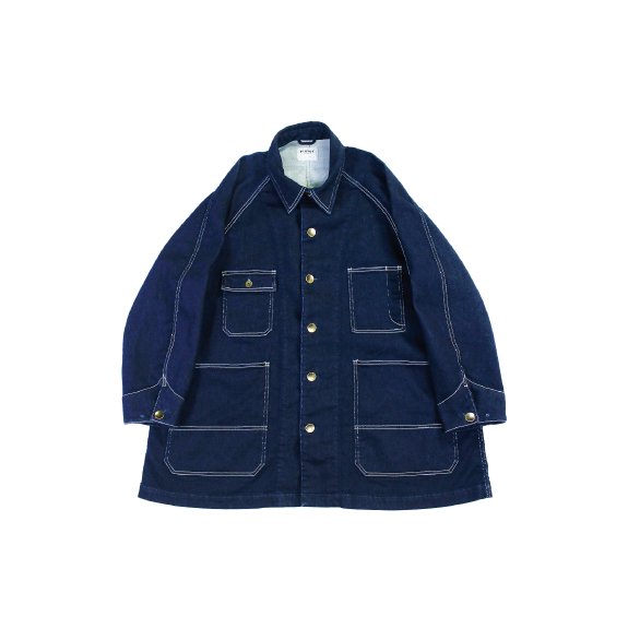 【H-JK022】Knit denim oversize work jacket