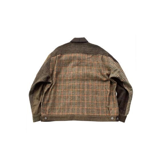 偉大な Harris H.UNIT - jacket work switching Tweed ジャケット・アウター