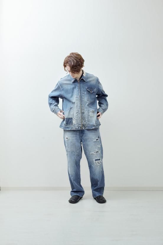Denim zip work jacket (Customize) - H.UNIT
