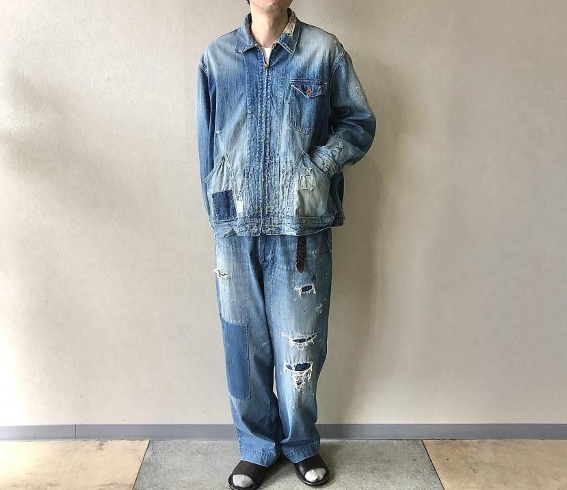H.UNIT タイプライターGジャン　サイズ2 エイチユニット ( H.UNIT ) DENIM ZIP WORK JACKET USED WASH