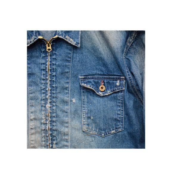 Denim zip work jacket (Customize) - H.UNIT