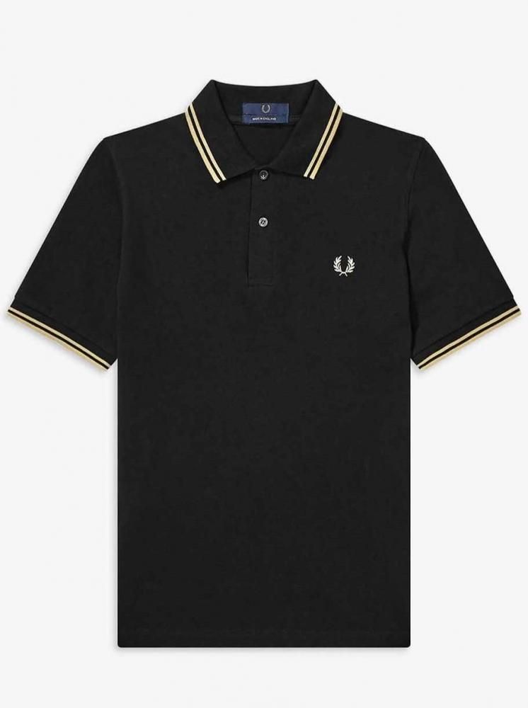 TWIN TIPPED FRED PERRY SHIRT M12 【BLACK/CHAMPAGNE】☆英国直 TWIN TIPPED FRED PERRY SHIRT M12 【BLACK/CHAMPAGNE】☆英国直