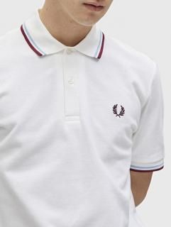 【美品】FRED PERRY英国製M12 白×赤黒トリムポロ Mサイズ相当 FRED PERRY フレッドペリー FREDPERRY ポロシャツ 半袖 メンズ