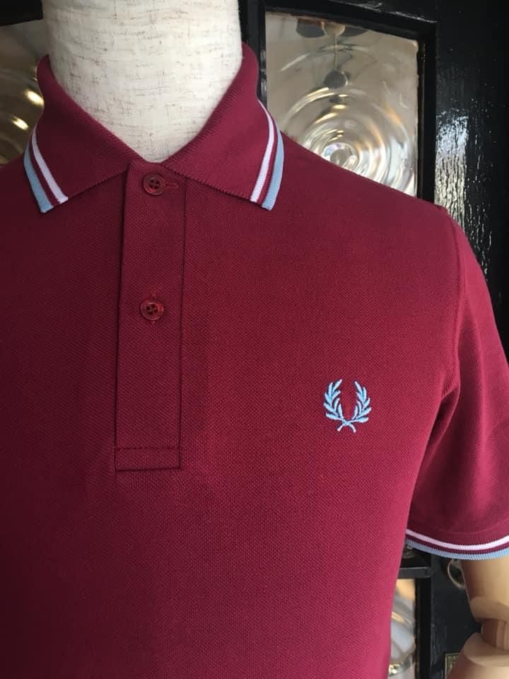TWIN TIPPED FRED PERRY SHIRT M12 【MAROON / WHITE / ICE】☆英国直 TWIN TIPPED FRED PERRY SHIRT M12 【MAROON / WHITE / ICE】☆英国直