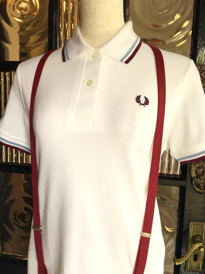 WOMENS☆TWIN TIPPED FRED PERRY SHIRT G12 【WHITE / ICE