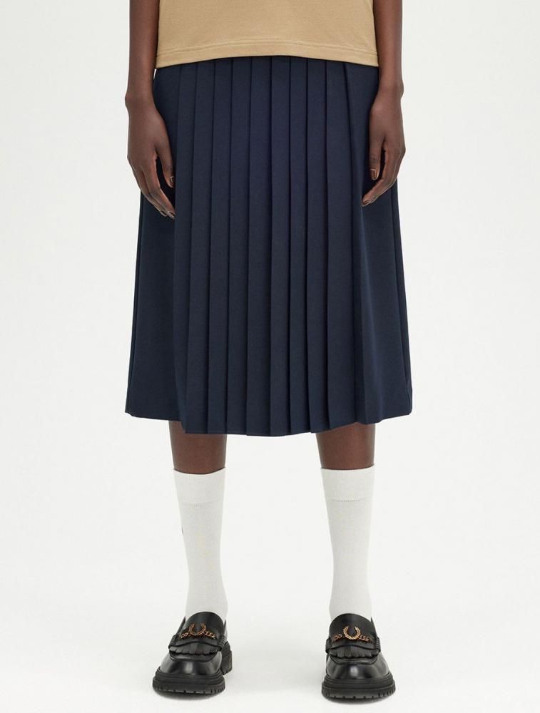 WOMENS☆Fred Perry Tipped Pleated Skirt 【Black, Navy
