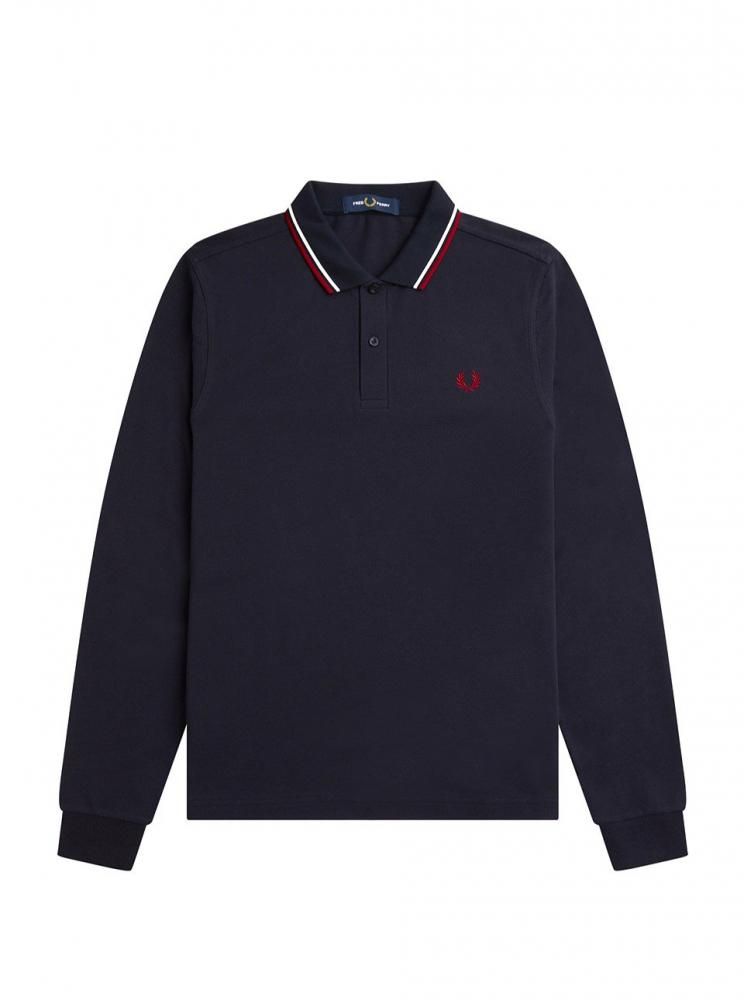 The Fred Perry Shirt - M3636【NAVY / SNOW WHITE / BURNT RED