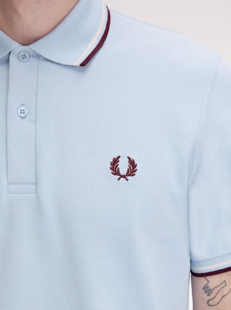 英国製☆TWIN TIPPED FRED PERRY SHIRT M12 【LIGHT SMOKE ECRU