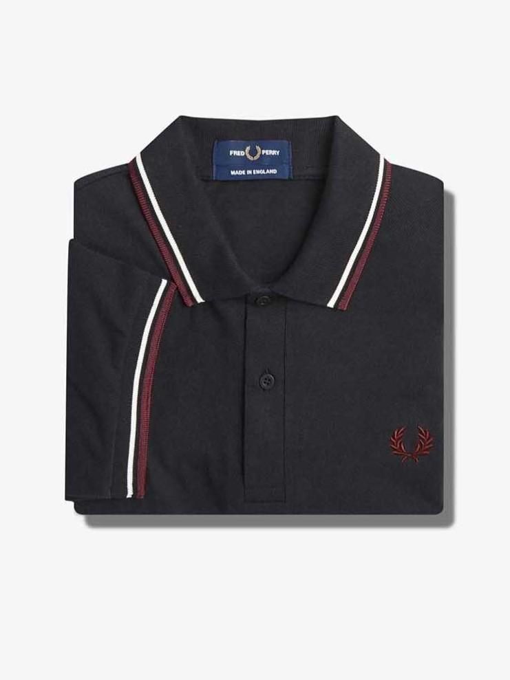 英国製☆TWIN TIPPED FRED PERRY SHIRT M12 【BLACK ECRU OX