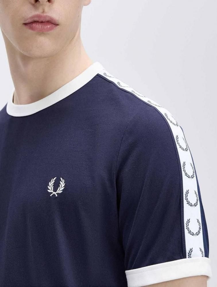 FRED PERRY Tシャツ Grid Print T-Shirt - Black | Men's Reissues | Classic