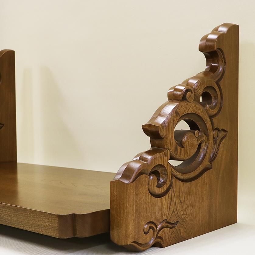 神棚（棚板）】3尺6寸5分 栓（一枚板） 彫刻入り＜ウレタン塗装