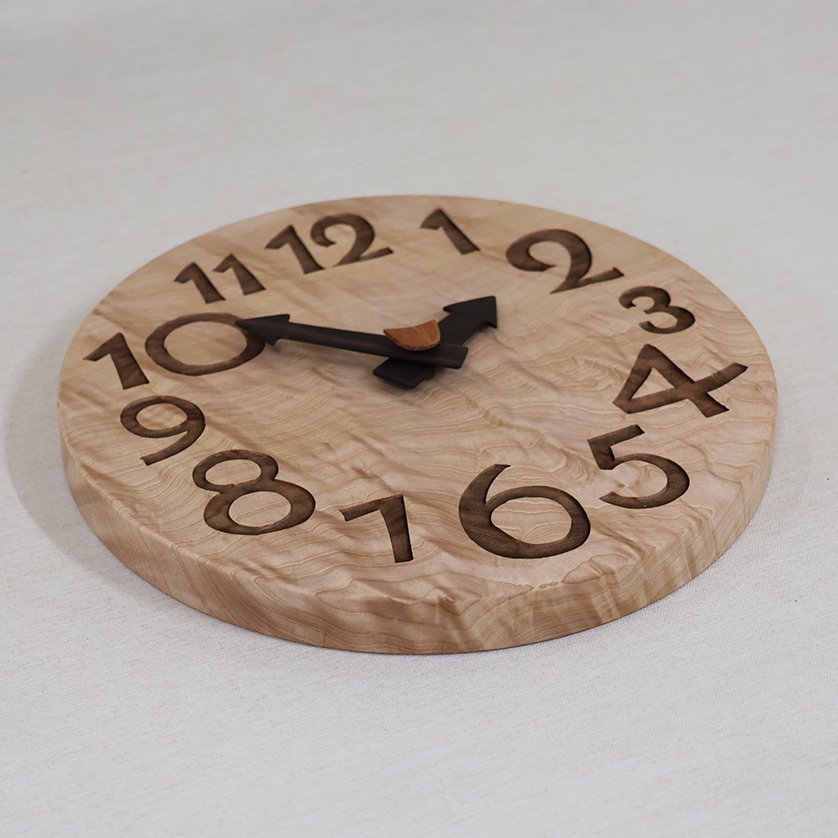 天然木【桧】木製時計73（掛け時計）