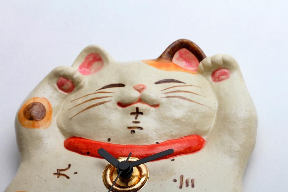 福々招き猫 掛時計 - クラフト悠季 福々招き猫 掛時計 - クラフト悠季