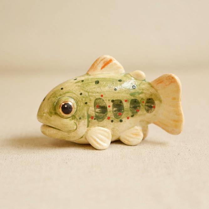 大 陶器のあまご みずみずしい川魚 クラフト悠季