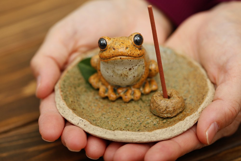 福々かえるのお香立て - クラフト悠季