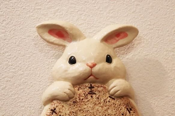 受注生産：陶器の掛時計 月うさぎ尾振り掛時計 - クラフト悠季