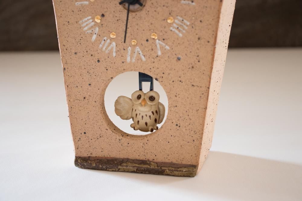 フクロウ振り子時計 ファミリー - クラフト悠季