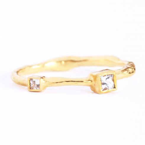  ORGANIC STACKABLE RING SQUARE -GOLD