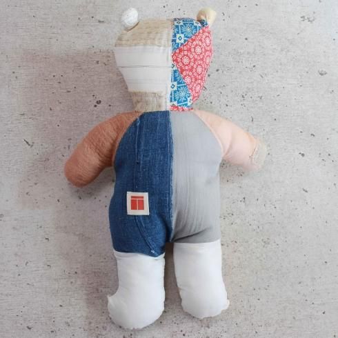  PATCHWORK TEDDY BEAR -BLUE