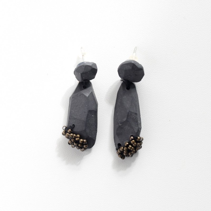 TROPICALIA PARTY PIERCED EARRINGS -BLK