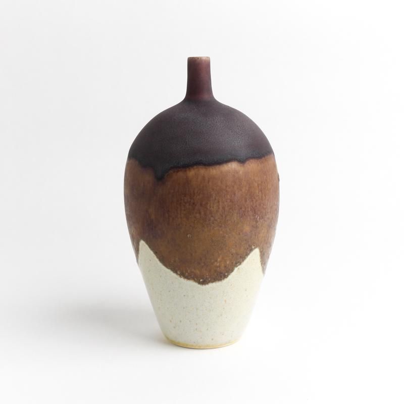 FLOWER VASE -BROWN & WHITE