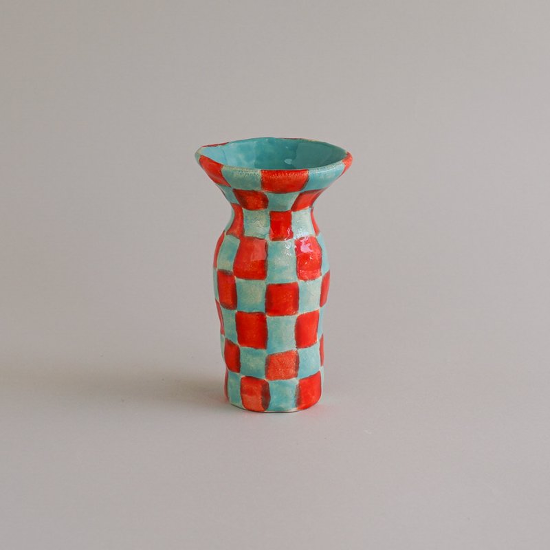  BLOCK CHECK VASE