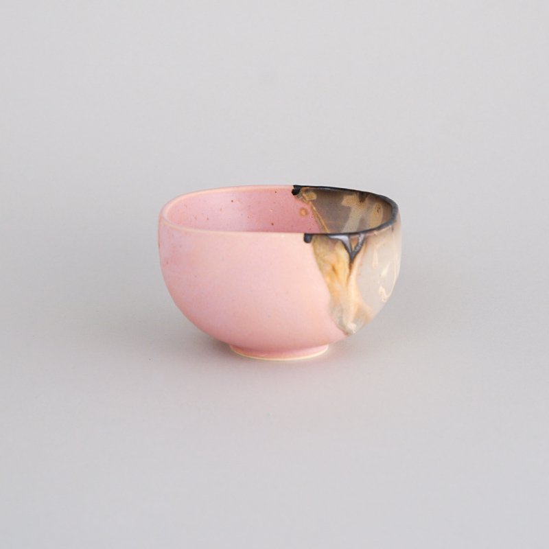  SMALL SQUARE BOWL PINK & BROWN