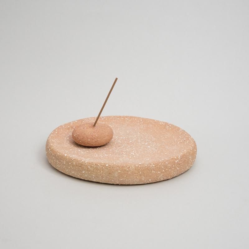  INCENSE HOLDER WITH PLATE BROWN
