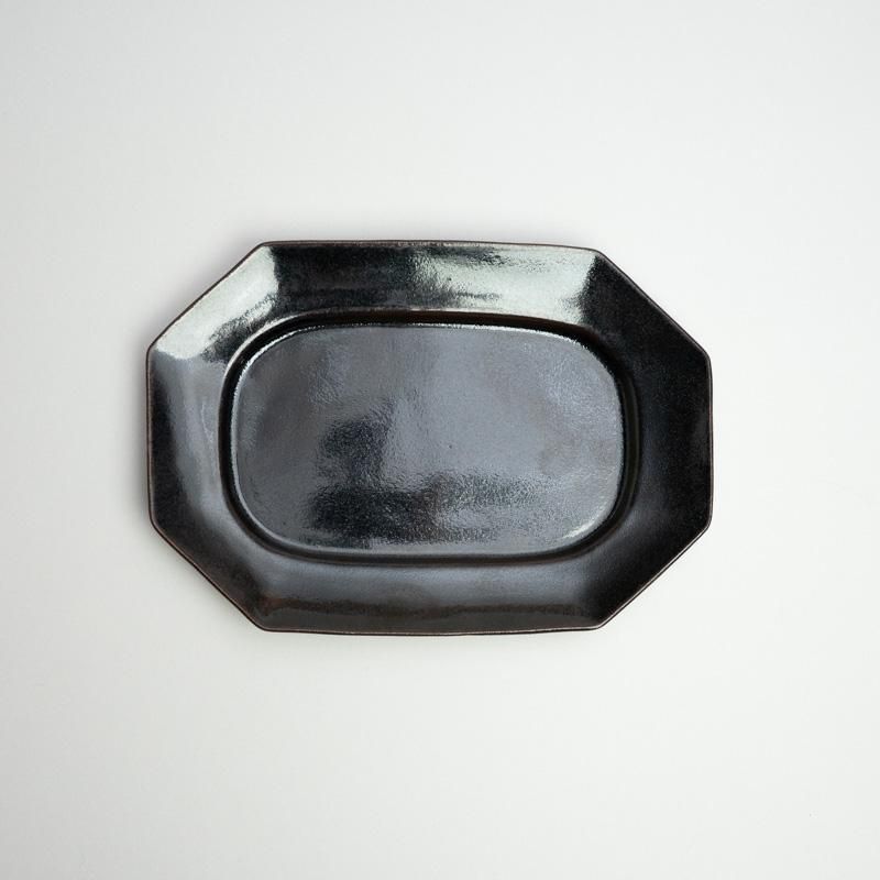 OCTAGONAL PLATE -BLACK