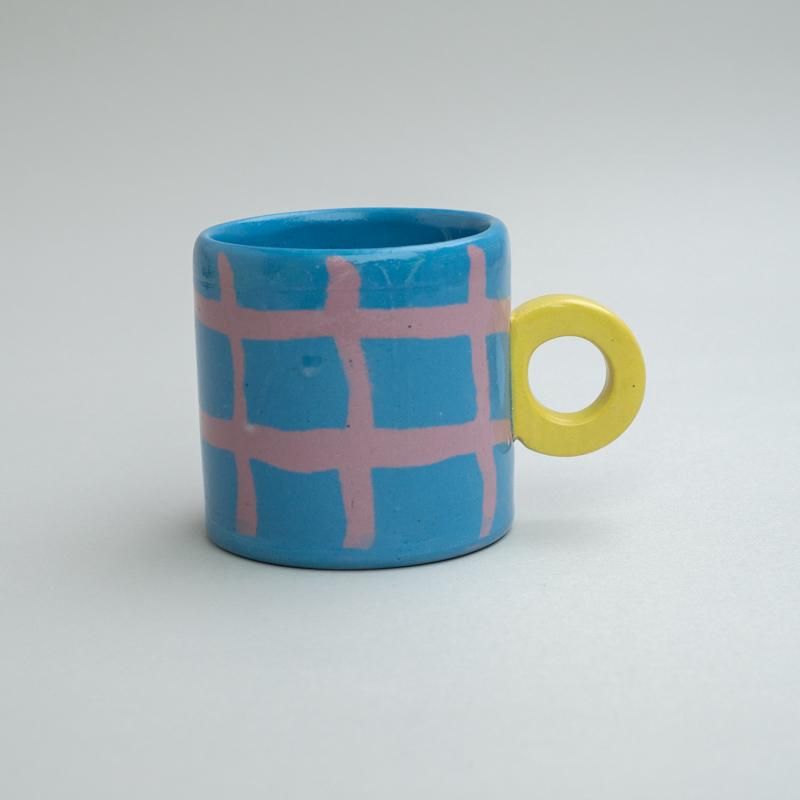  CHECK MUG BLUE & PINK