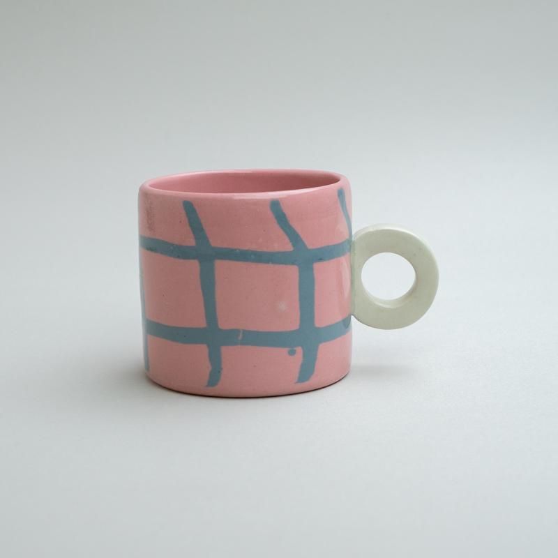  CHECK MUG PINK & BLUE