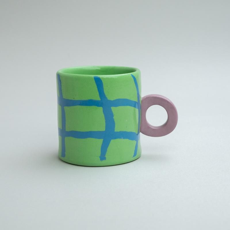  CHECK MUG GREEN & BLUE