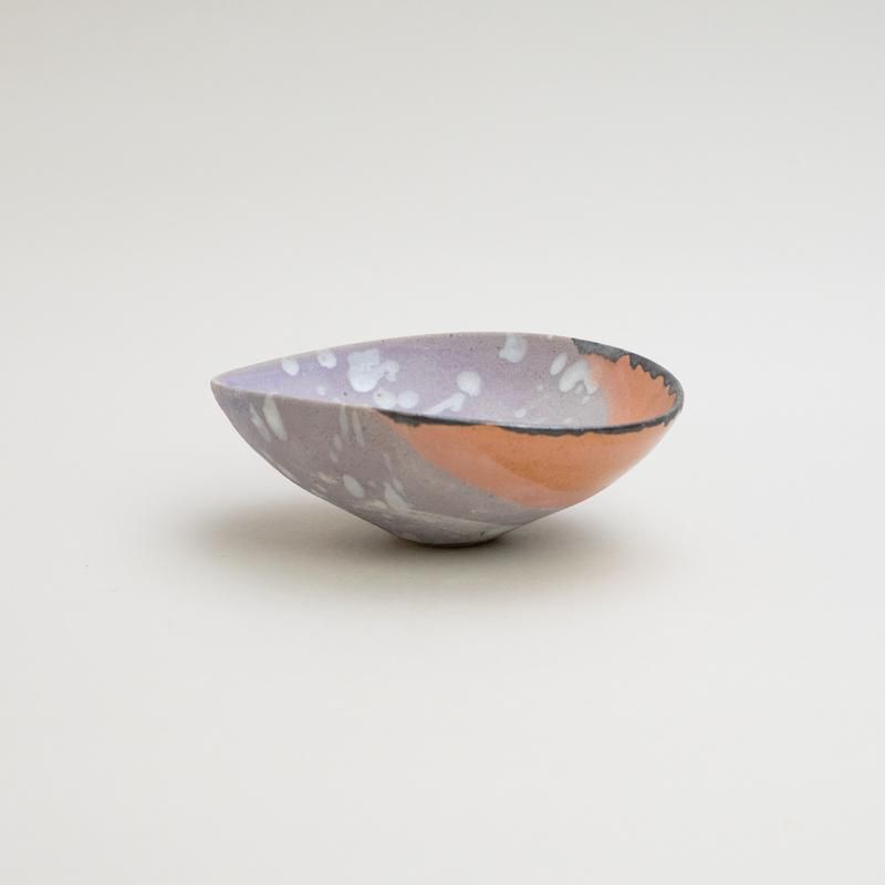  WARPED BOWL -PURPLE & SALMON