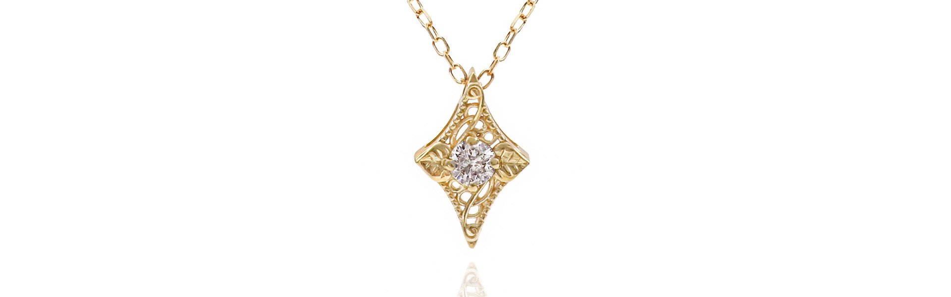 K18 ダイヤモンド ひし形ネックレス|京都のジュエリーブランド 【心葉】 公式通販