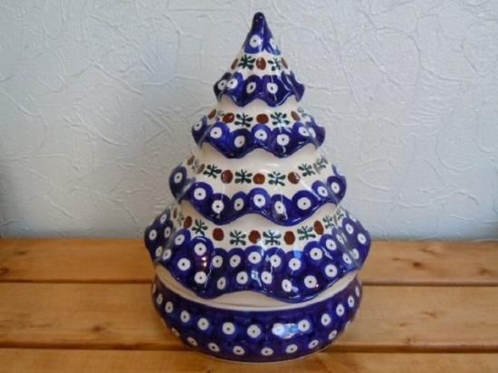 ポーリッシュポタリー＊ツリー型キャンディーボックスW851-A18