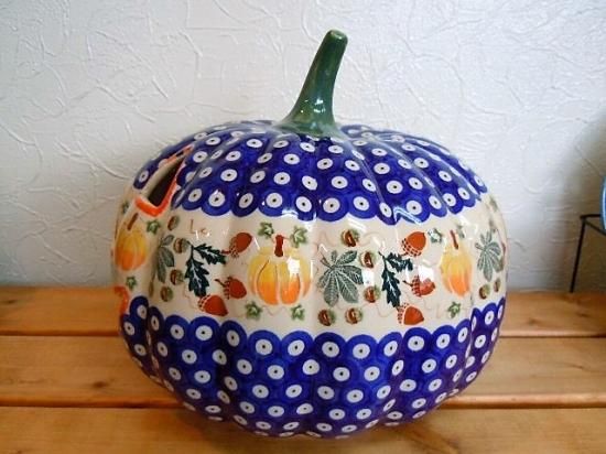 カリヒ パンプキンのランタン 大 「かぼちゃ」 - ポーランド陶器食器