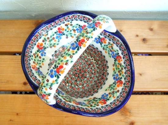 ミレナ ポーリッシュポタリーのバスケット 「やさしい小花