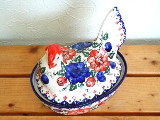 ミレナ にわとりの卵入れ 「ザコパネの花」 - ポーランド陶器食器専門
