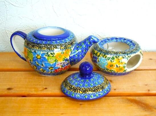 カリヒ ウォーマー付きティーポット400cc 「満開の庭」 - ポーランド