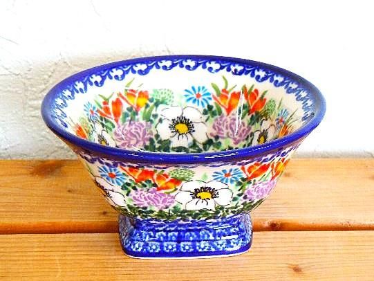 ポーリッシュポタリー　ポーランド食器　カリヒ　フラワーボウル カリヒ 台付き花のボウル - ポーランド陶器食器専門店 ポーリッシュ